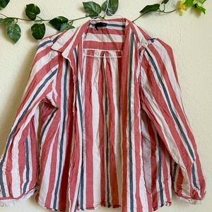 Pink Stipes Long Sleeve Polo